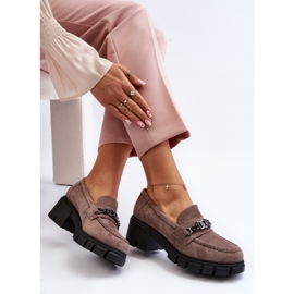 Vinceza Mocassins beiges Eriella beiges à talons massifs 1