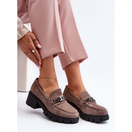 Vinceza Mocassins beiges Eriella beiges à talons massifs 2