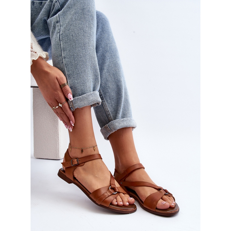 Zazoo 40182 Sandales en cuir pour femme, marron brun 1