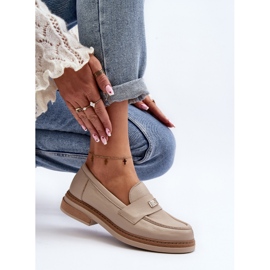 Zazoo 20165 Mocassins en cuir pour femme, beige 1