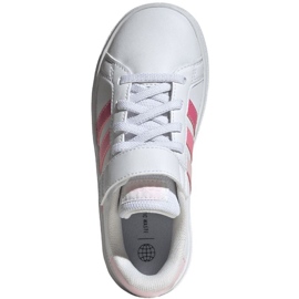 Chaussures Adidas Grand Court Elastic Lace et Top Strap Jr IG4838 blanche 1