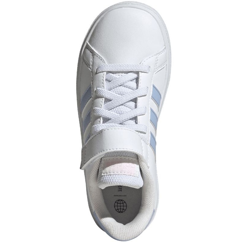 Chaussures Adidas Grand Court Elastic Lace et Top Strap Jr IG4841 blanc 1
