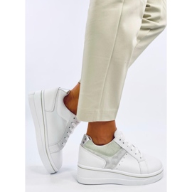 Baskets compensées vertes Tobey blanche 3