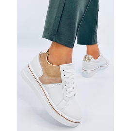 Tobey Baskets compensées beiges blanche 5