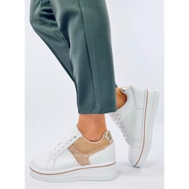 Tobey Baskets compensées beiges blanche 4