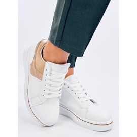 Tobey Baskets compensées beiges blanche 3