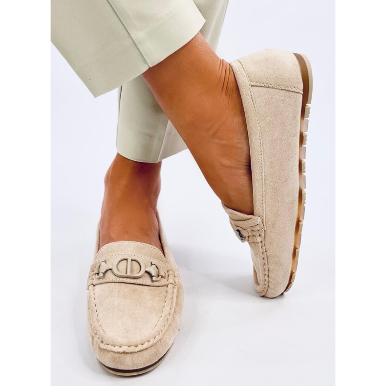 Mocassins femme en daim Trabei Beige 2