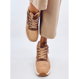 Telts Baskets compensées kaki brun 1