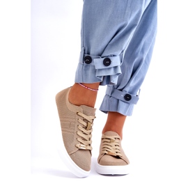 Baskets à lacets pour femmes Beige Etna 2