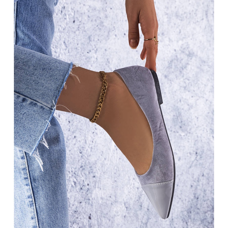 Ballerines grises vernies Thibault 1 Ballerines grises vernies Thibault 1