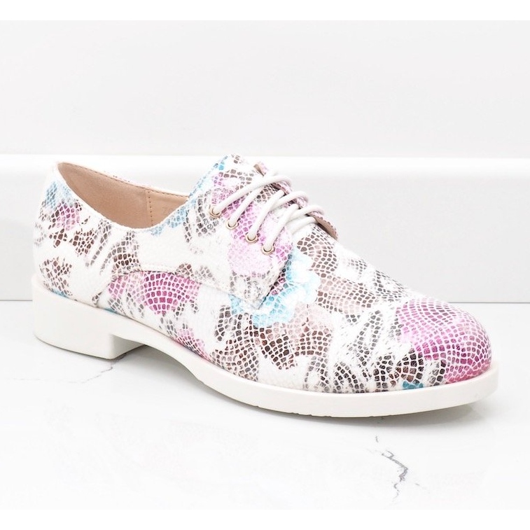 Chaussures de jazz blanches classiques avec des fleurs ZQ629-3 1