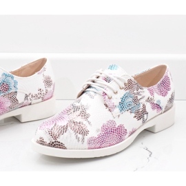 Chaussures de jazz blanches classiques avec des fleurs ZQ629-3 2