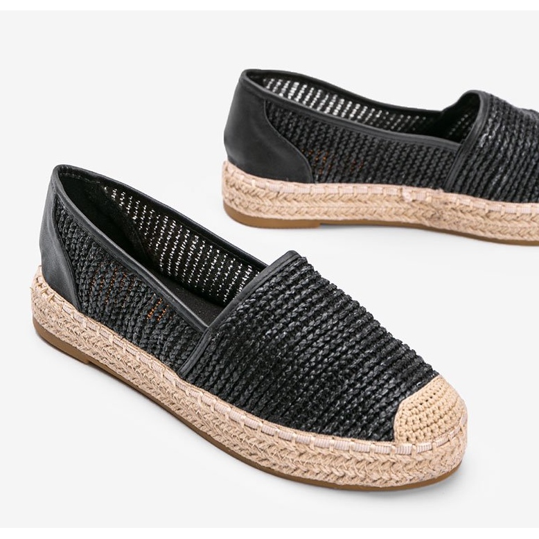 Espadrilles tissées Carly noires 1