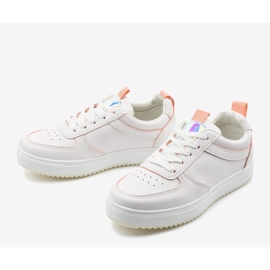 Baskets blanches avec inserts roses KK-203 2