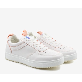 Baskets blanches avec inserts roses KK-203 3