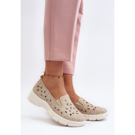 Chaussures ajourées femme Emilei beiges 2
