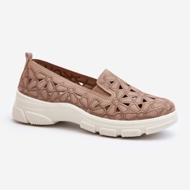Chaussures ajourées femme, rose Emilei beige 1