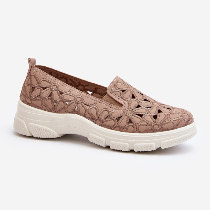 Chaussures ajour es femme rose Emilei beige KeeShoes