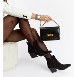 Santiags noires ajourées à talons Melito le noir 1