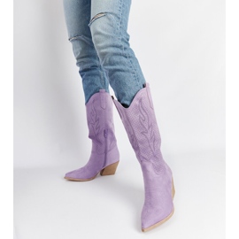 Santiags à talons hauts Sapri violettes 2