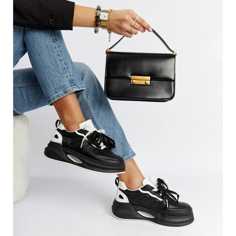 Baskets Galdino noires et blanches le noir 1