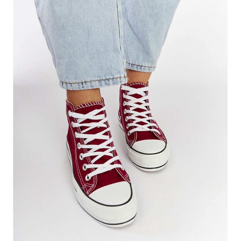 Baskets montantes Puglia bordeaux rouge 1