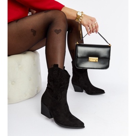 Santiags à talons hauts Taurus ajourées noires 2