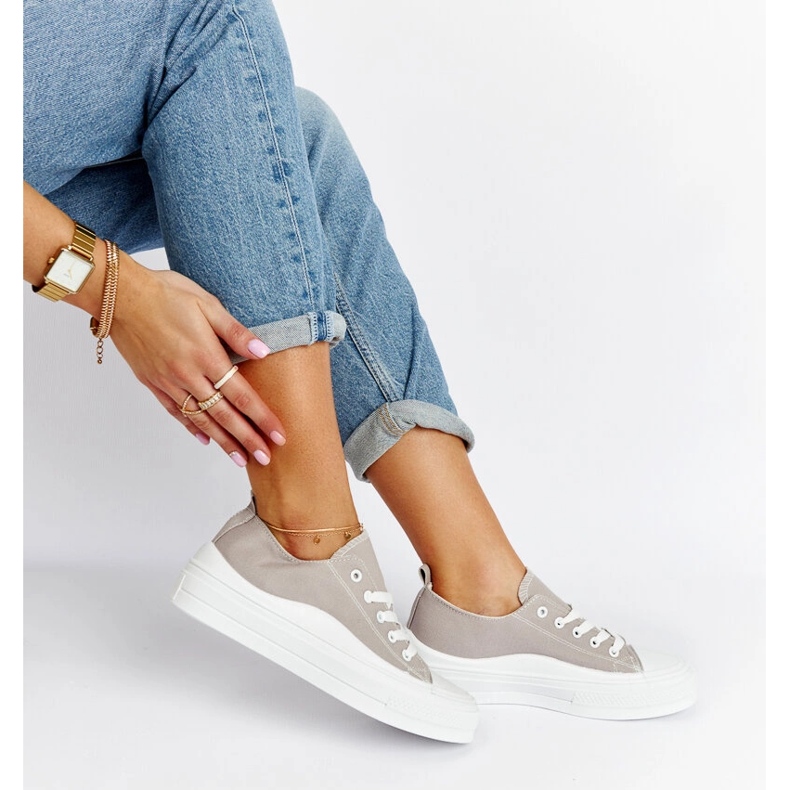 Baskets plateforme Blais grises 1