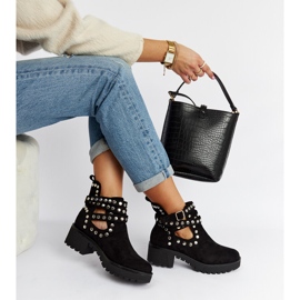 Bottines plateforme Thomas décoratives noires 1