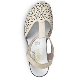 Sandales pour femmes en cuir, beige Rieker 40969-80 1