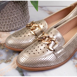 Chaussures ajourées avec chaîne dorée de Potocki d'or 4