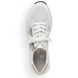 Rieker N6304-80 chaussures compensées en cuir blanc 1