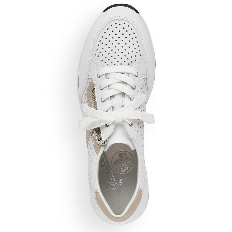 Rieker N6304-80 chaussures compensées en cuir blanc 1