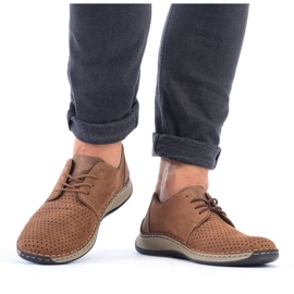 Chaussures en cuir ajouré marron pour hommes Rieker 05226-24 brun 1