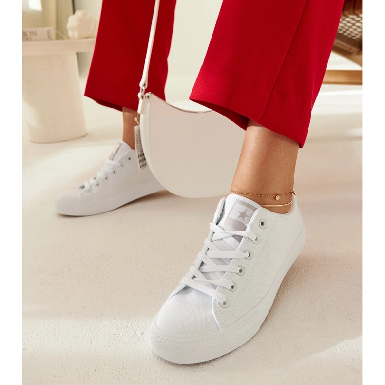 Baskets Rocky en tissu blanc 1