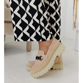 Mocassins en daim beige avec boucle Lyle 2