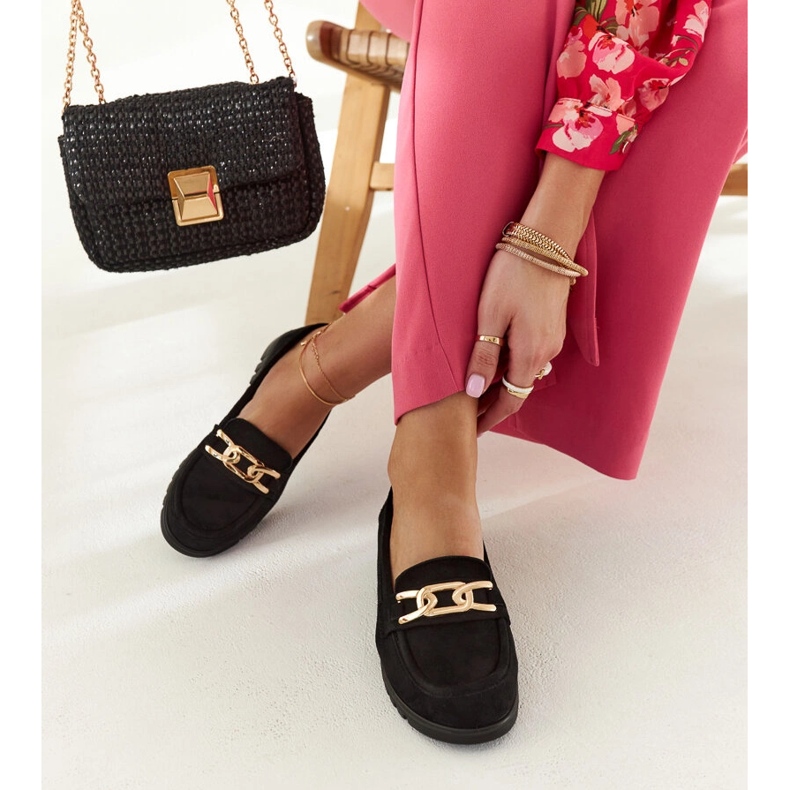 Mocassins en daim noir avec boucle Sardes 1