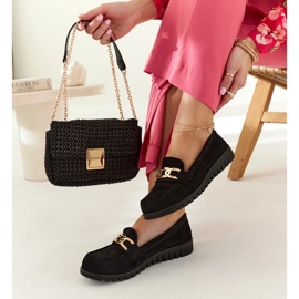 Mocassins en daim noir avec boucle Sardes 2