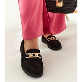 Mocassins en daim noir avec boucle Sardes le noir 3