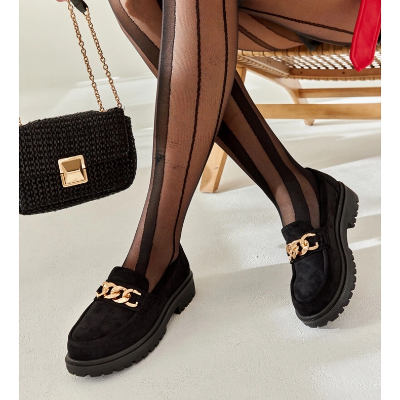 Mocassins Elenor en daim noir le noir 1