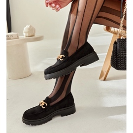 Mocassins Elenor en daim noir le noir 3