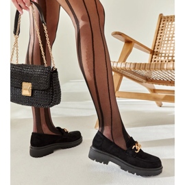Mocassins Elenor en daim noir le noir 4
