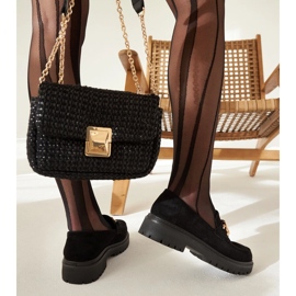 Mocassins Elenor en daim noir le noir 5