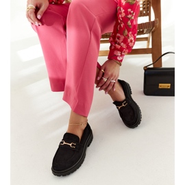 Mocassins en daim noir avec boucle Barbara le noir 6