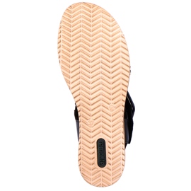 Sandales compensées confortables en cuir avec velcro Remonte D6453-01 le noir 4