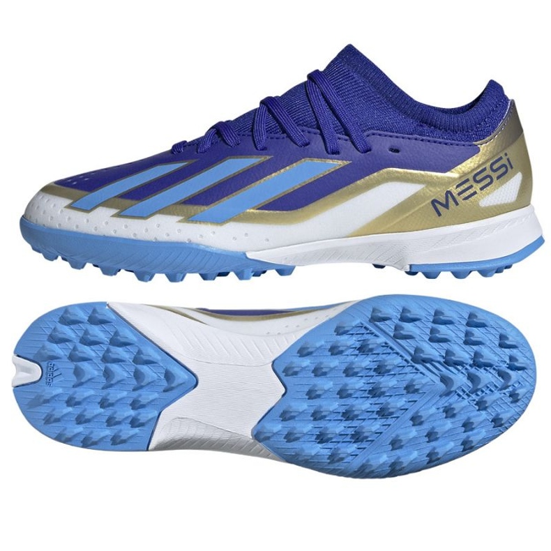 Chaussures Adidas X Crazyfast League Messi Jr Tf ID0716 bleu 1 Chaussures Adidas X Crazyfast League Messi Jr Tf ID0716 bleu 1