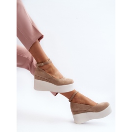 Espadrilles compensées Malla femme de coloris beige 2
