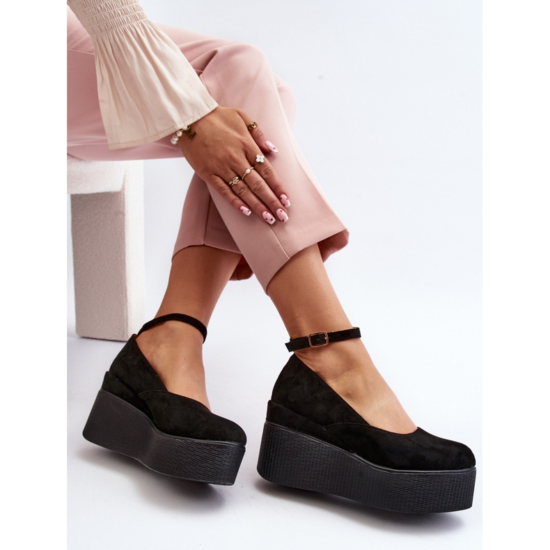 Espadrilles compensées Malla noires pour femmes le noir 1