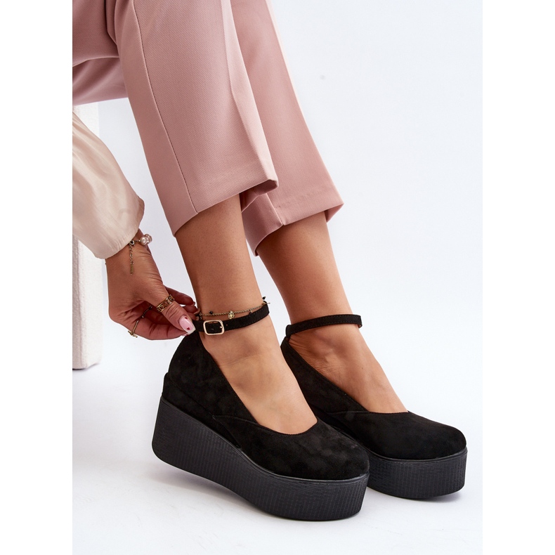 Espadrilles compensées Malla noires pour femmes le noir 2