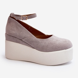 Espadrilles compensées pour femmes gris Malla 2
